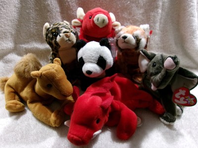 Beanie lot 7 rusty, trumpet, tabasco, sneaky, china, grunt, niles, New with tags