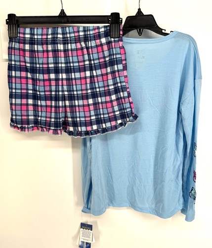 Max & Olivia Big Girls Top Shorts & Matching Scrunchie 3 Piece Set Blue Sz Large - Picture 4 of 4