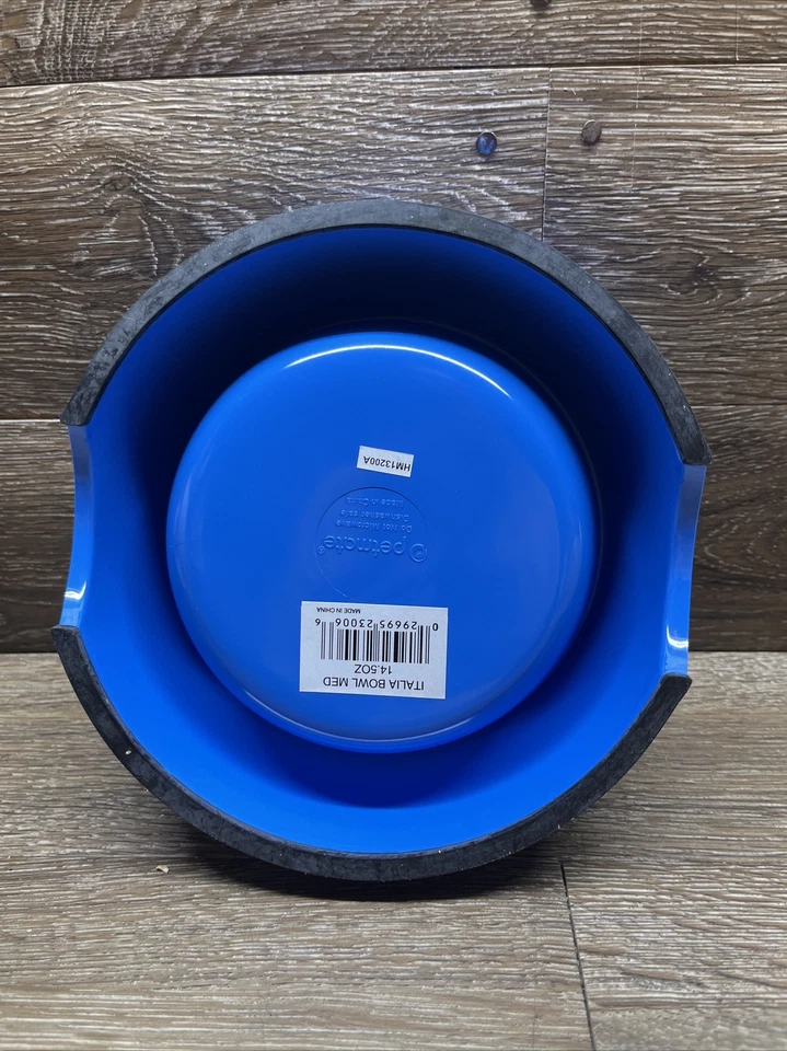 Petmate Pet Bowl Dish 14.5 oz Italia Collection Medium Bowl Blue Non Skid - Image 4 of 4