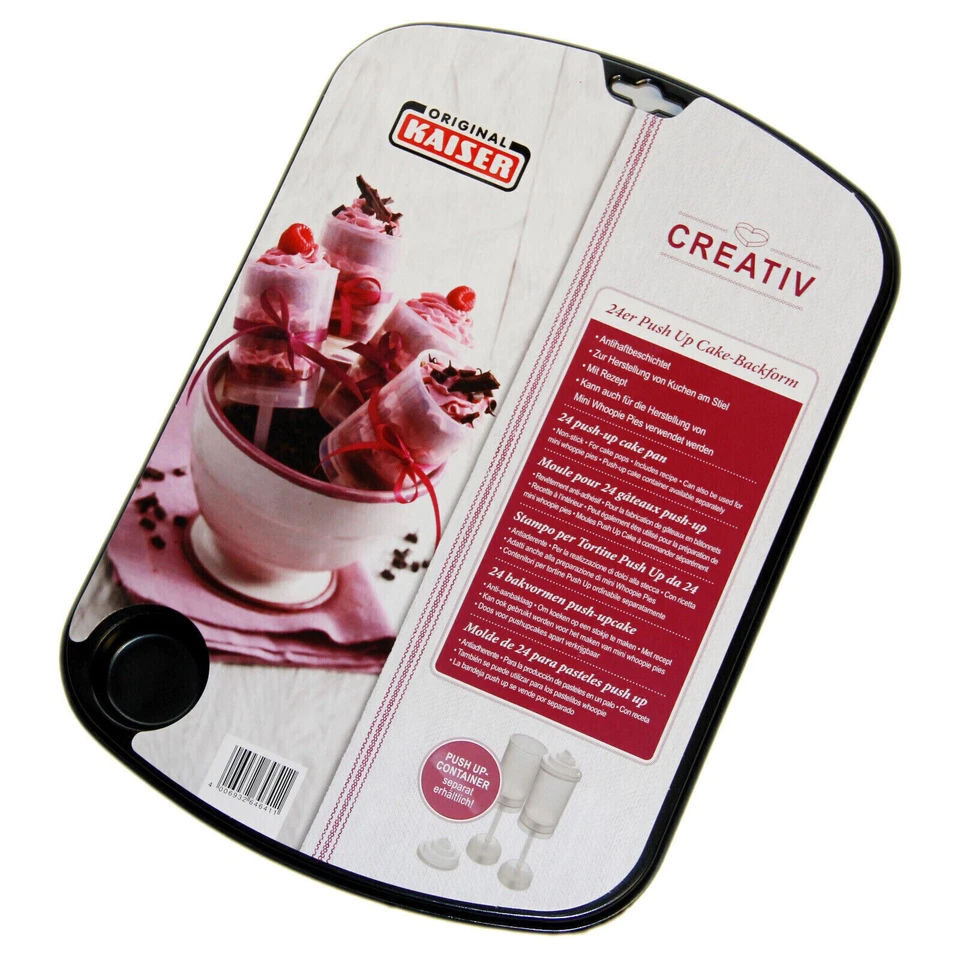 Kaiser Backform 24 Mini Kuchen Push Up Cake Backblech 24 Stück backen 083 - Bild 2 von 4