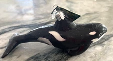 Merck Family’s Old World Christmas Glass Orca 6”