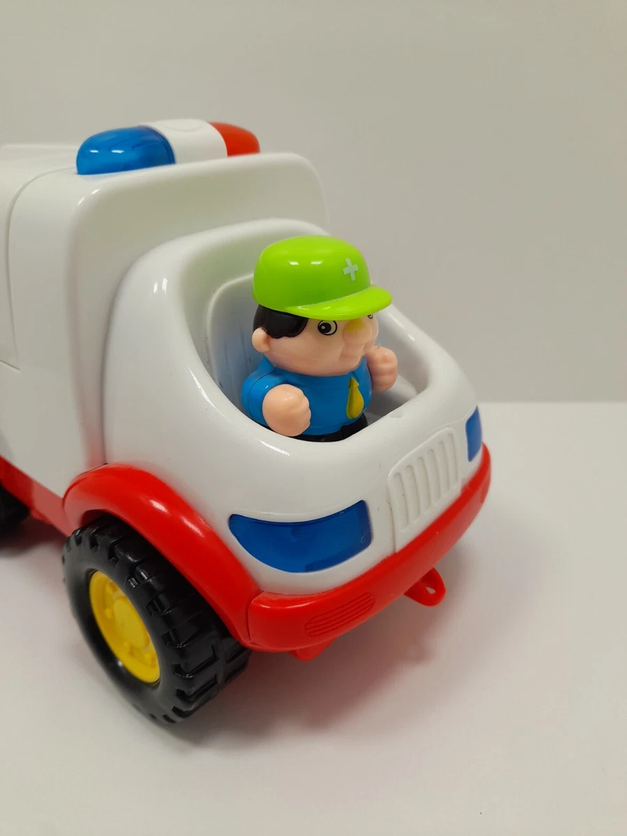 Huile Toys Electric Ambulance Rescue Bump And Go Playset w Lights Sounds 8