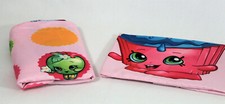 Shopkins Twin FLAT SHEET PILLOW CASE Set Pink Girls Kids Bedding Polyester