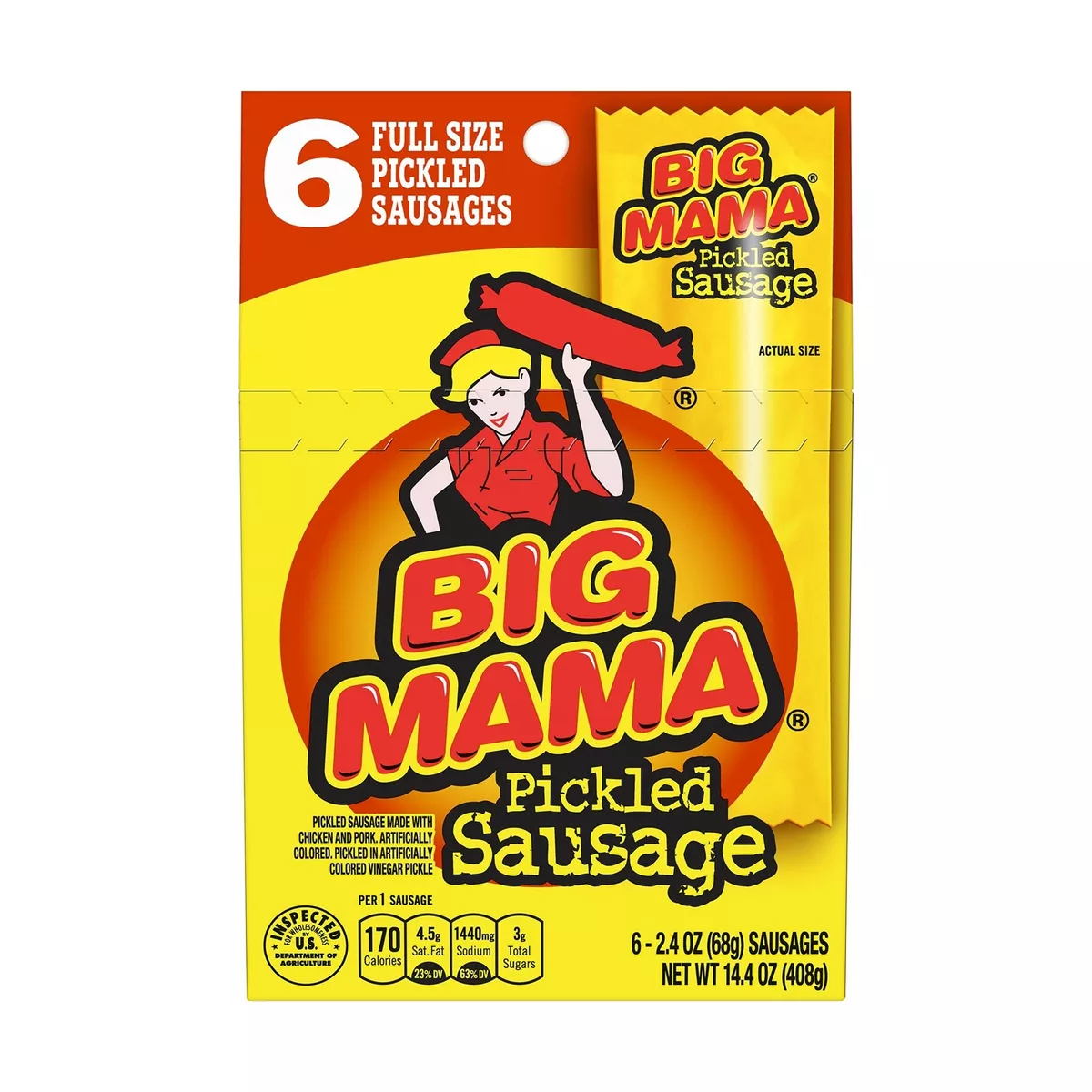 Penrose Big Mama Pickled Sausages Delicious Meat Snack Food 2.4