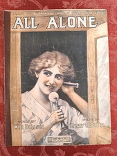 RARE Sheet Music All Alone Will Dillon Harry Von Tilzer 1911