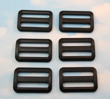 BLACK 1.5" HD "GRIPPING" WEBBING SLIDES - ADJUSTERS ~ 1-1/2" 6 Pack