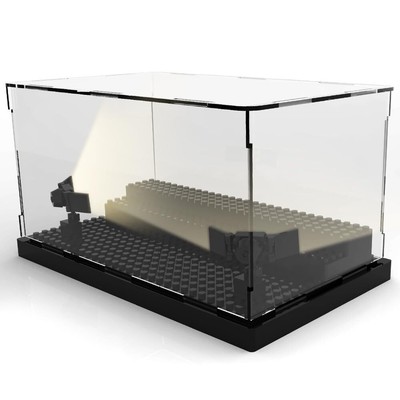 TEDDOO Transparent Dust-Proof Acrylic Display Box with Two Built-in LED Light...