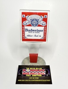 Budweiser King Of Beers Acrylic Classic Logo Beer Tap Handle 6” Tall - Nice!