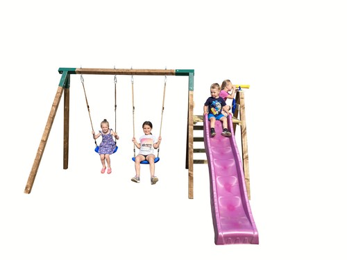 Kids Slide 8ft Blue Climbing Frame Playhouse Outdoor 2.5m Wavy Water Slide New - Picture 4 of 7