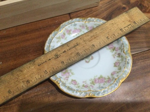 RARE 4 CUPS 3 SAUCERS Haviland Demitasse Cup Saucer DBL GOLD BLUE FORGET ME NOT - Picture 10 of 15