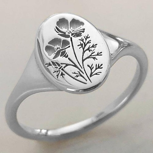 Simple Women Jewelry Ring Fashion Luxury Galsang Flower Size 5-11 - Picture 7 of 8