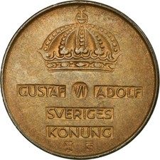 #677931 M&uuml;nze, Schweden, Gustaf VI, 5 &Ouml;re, 1955, SS, Bronze, KM:822