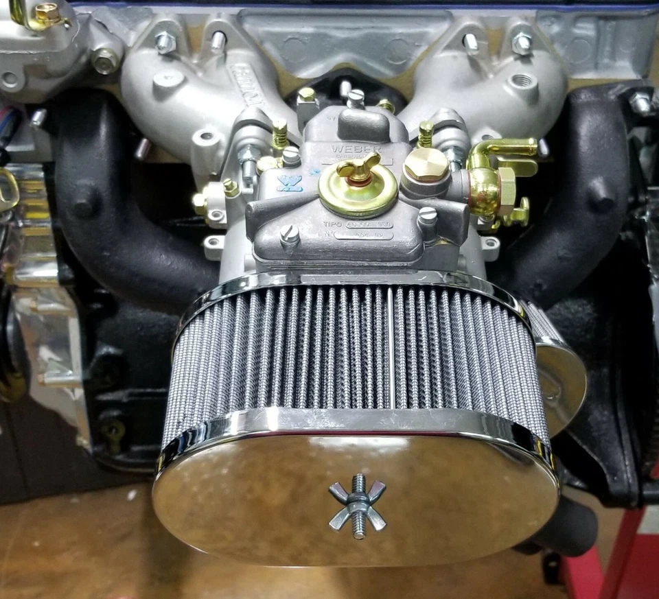 Conjunto de filtro de aire cromado Datsun 240Z 280Z MIKUNI WEBER DCOE 40 45 48D 3,5" Foto 3 de 4