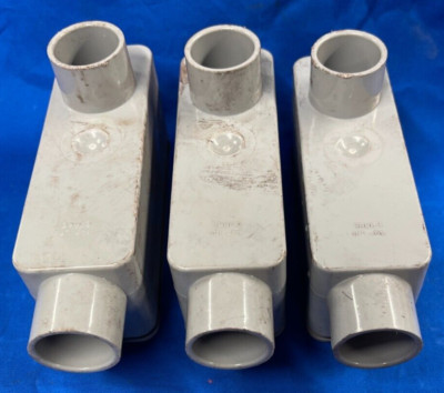 CARLON CONDUIT BODY 3/4'' LB E986E GRAY PVC **LOT OF 3**