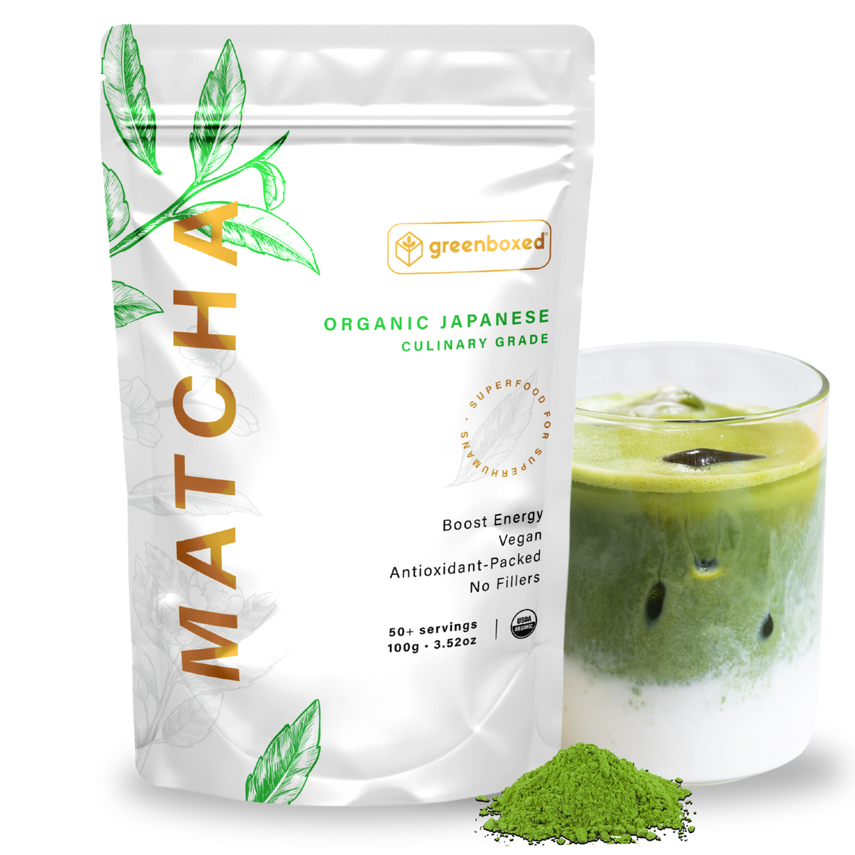 100% Pure Organic Matcha Green Tea Powder Matcha Lattes Te Verde