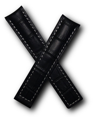 Black/White Crocodile-style Strap TAG Heuer Carrera models with FC5037/9  Clasp