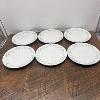 Set Of 6 Noritake ANNABELLE 6 1/4'' BREAD PLATES  #6856 Platinum Rim