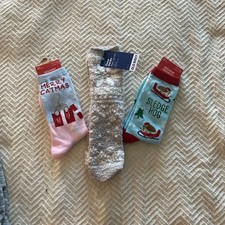 Lots Of 3 Women  s Holiday Socks, New With Tags, No Flaws