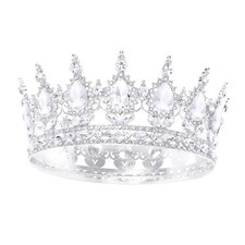 Queen Crown for Women Crystal Tiara for Women Rhinestone Wedding Silver