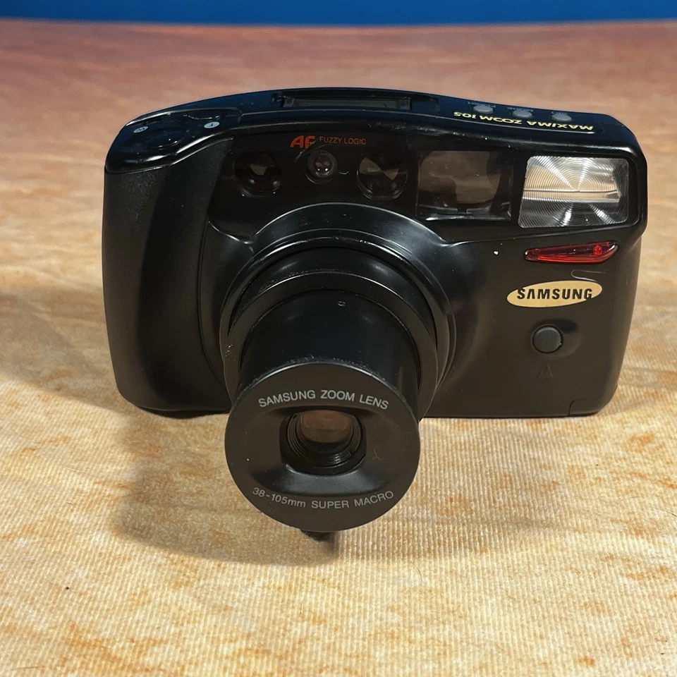 Equipo de cámara Samsung Máxima Zoom 105 35 mm con bolsa, baterías nuevas, probado con película Foto 3 de 4