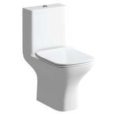 Aztec Close Coupled Toilet Push Button Cistern Slimline Soft Close Seat