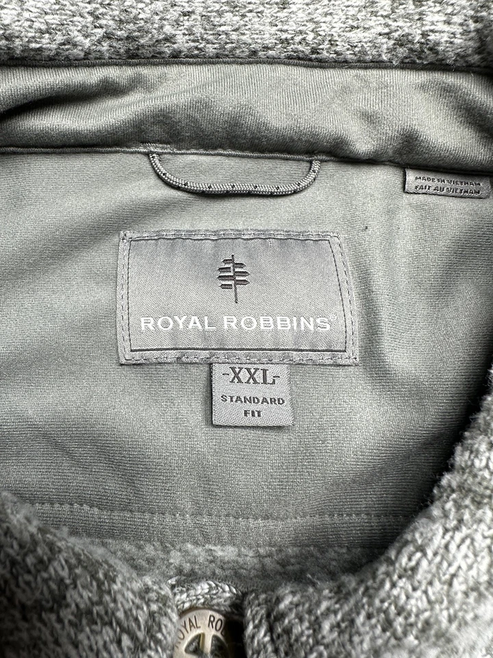 Royal Robbins Jacket Mens 2XL Gray Fleece Lined Shirt Shacket Outdoor Casual - Image 4 of 4
