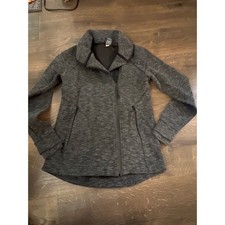 Champion Women's Gray Heathered Zipper Jacket Fleece Lined Size S