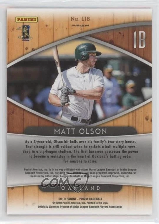 2019 Panini Prizm Lumber Inc Silver Prizm Matt Olson #LI8 - Image 2 of 2