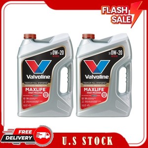 2 Pack Valvoline MaxLife Extended Protection Full Synthetic 0W-20 Motor Oil 5 Qt