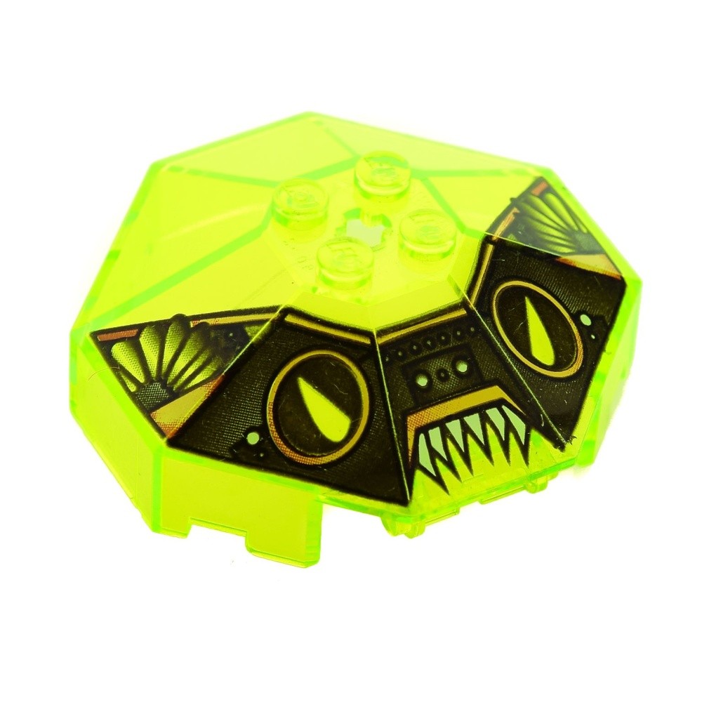 1X Lego Cockpit Window 6X6X2 Transparent Neon Green Octagonal Stingray 2418BPX1
