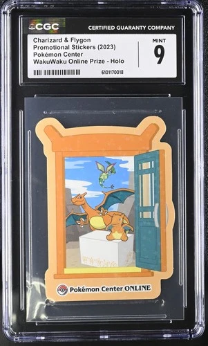 2023 CGC 9 Graded Pokemon Charizard & Flygon Wakuwaku Online Prize Holo