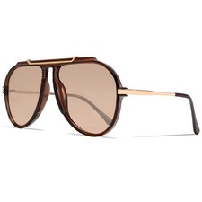 Oversized Aviator Sunglasses for Women Men 2026 70s Retro Gold Metal Sun Glas...