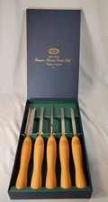 Crown Tools  Steel Wood Hand Turning Tool Set Sheffield England 5 PC Boxed