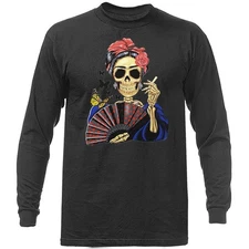 Frida Day of The Dead Skull Skeleton Long Sleeve