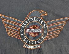 Vtg 90s 1995 Harley Davison Eagle Riders Choice Tontitown, AR L T Shirt USA Made