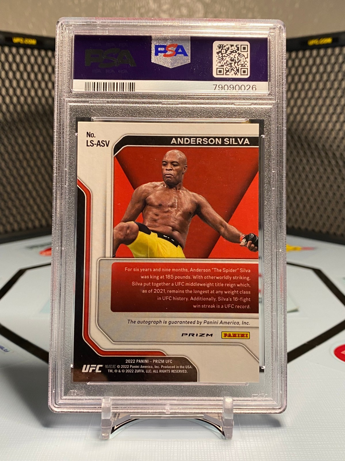 2022 Panini Prizm UFC - Legendary Signatures Silver Anderson Silva PSA 10 view 3