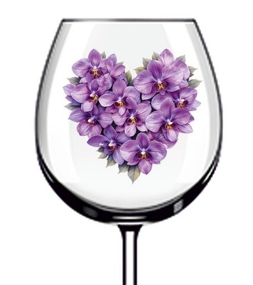 12x Herzform Blume Vinyl Aufkleber Abziehbild Becher Weinglas Flasche Laptop Van