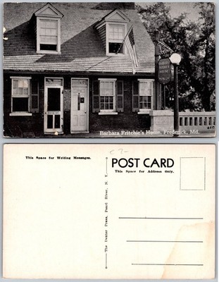 Barbara Fritchies Home Frederick Maryland Sign Lamp Postcard