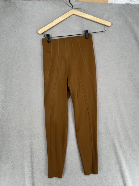 Aje Leggings Womens 8 Green Khaki Athletica Pockets Running Gym Yoga Pilates