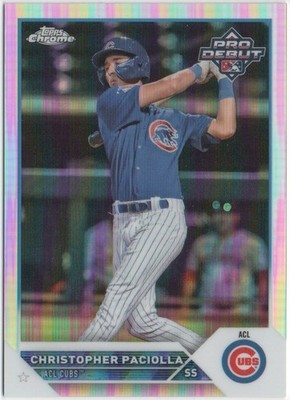 Christopher Paciolla 2023 TOPPS PRO DEBUT /99 Chrome Refractor #PDC-195 Cubs
