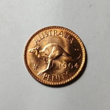 1964 Australia 1 Penny UNC - Beautiful One Penny Coin - Elizabeth II