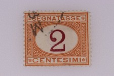 Italy Scott J1 THIN Used Segnatasse 2c Postage Due Stamp