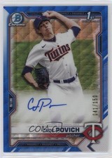 2021 Bowman Draft Chrome Pick Blue Wave Refractor 41/150 Cade Povich Auto w5p