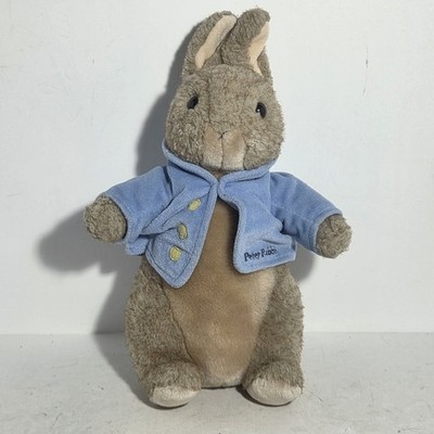 Vintage 2002 Beatrix Potter Peter Rabbit Plush Stuffed Animal Blue Jacket 9.5''