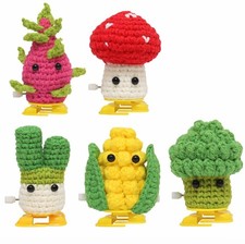 Kit de ganchillo vegetal soplado paquete de 5 para principiantes amigurumi hágalo usted mismo conjunto con video