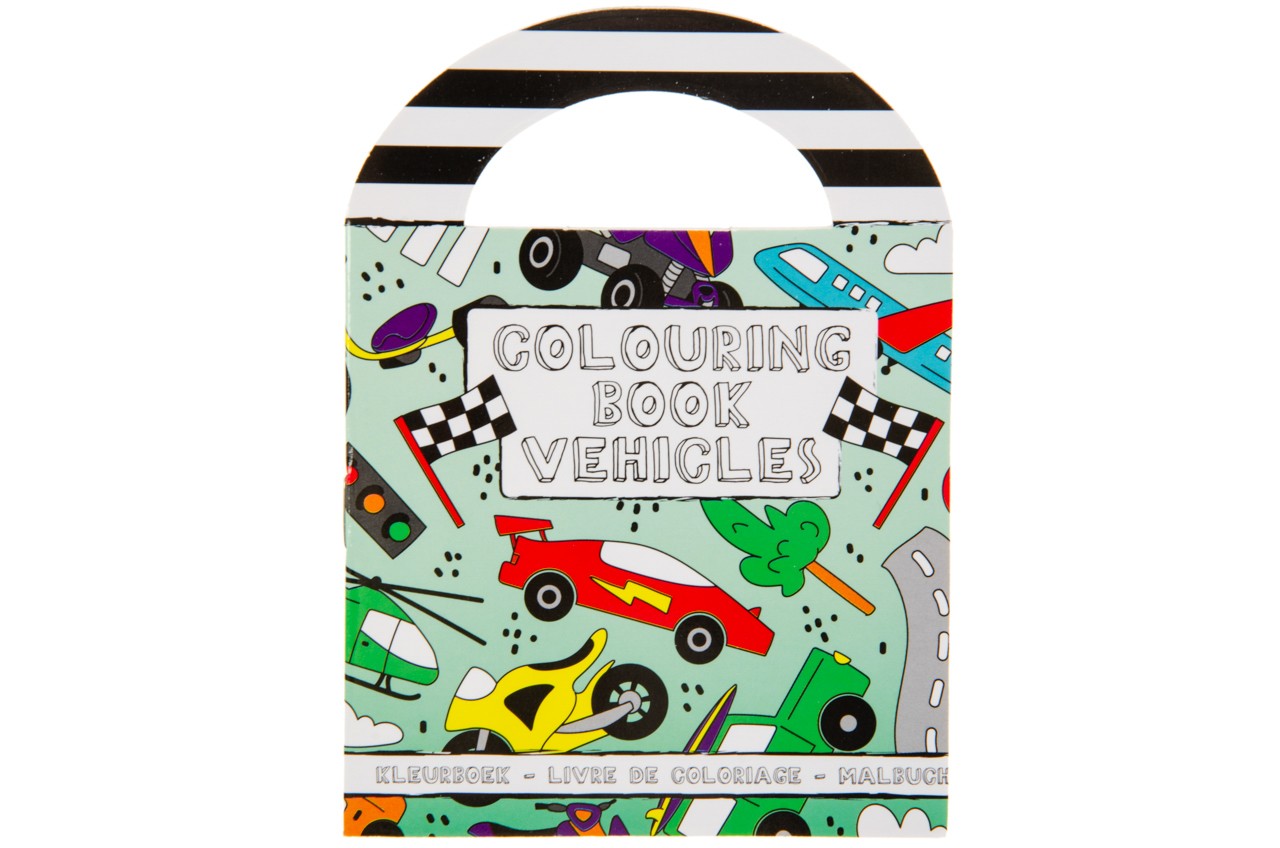 Vehicles Coloring Mini Book with Stickers - Party Bag Toy Fillers Gifts Kids
