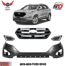 Front Bumper Cover Fascia & Grille Assembly Kit For 2015-2018 Ford Edge
