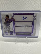 2023 Leaf Trinity Baseball Jordy Vargas 1/10 Auto Prospect Button Patch Auto