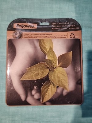 Fellowes Microban  8'' x 9'' Mouse Pad, Plant In Hand New In Sealed Package