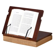 Wood Book Stand 14.7 x 10.6 Inches Portable Lap Cookbook Bible Reading Holder